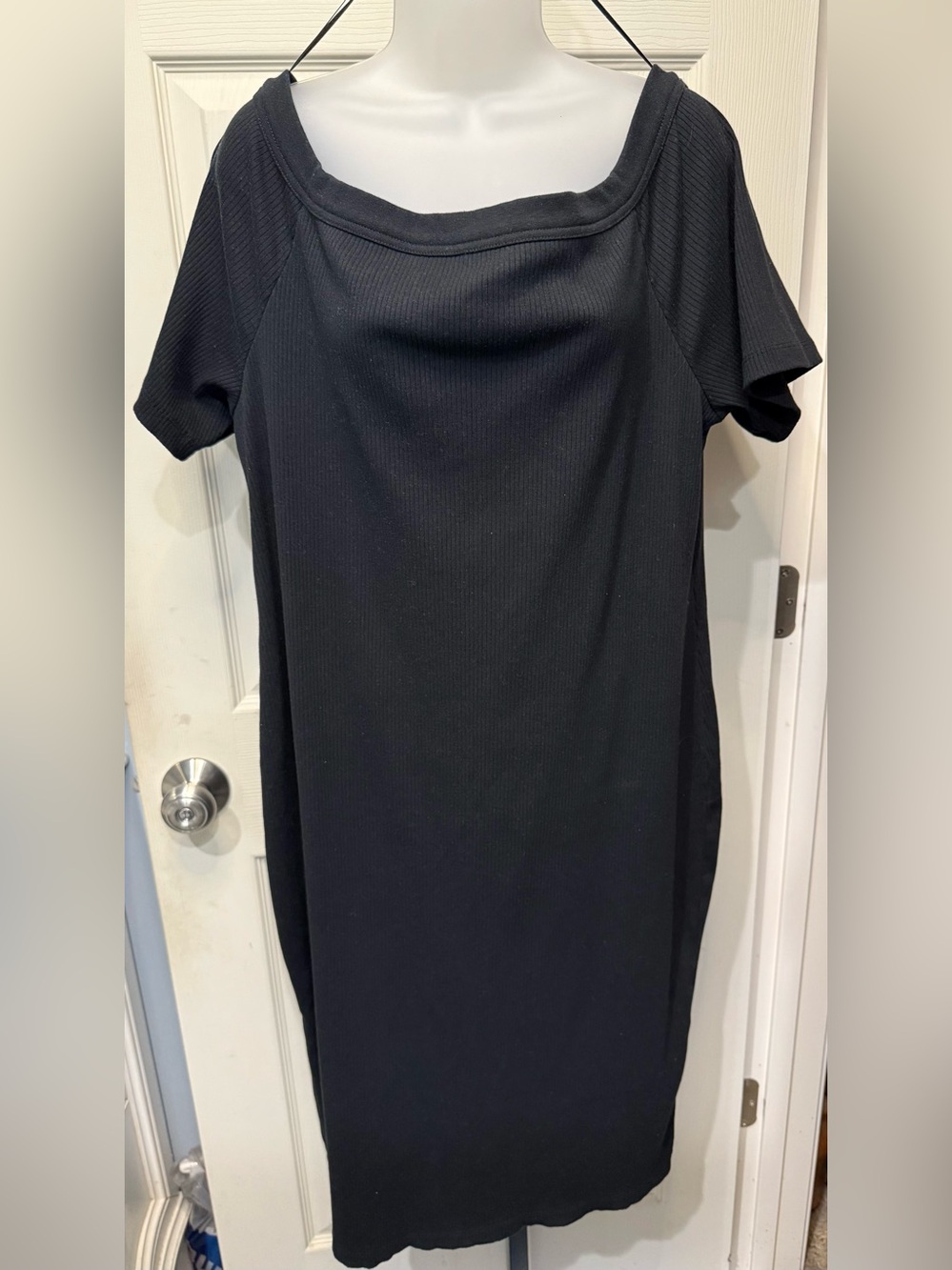 NWOT Universal Thread Black Square-Neck Midi Dress